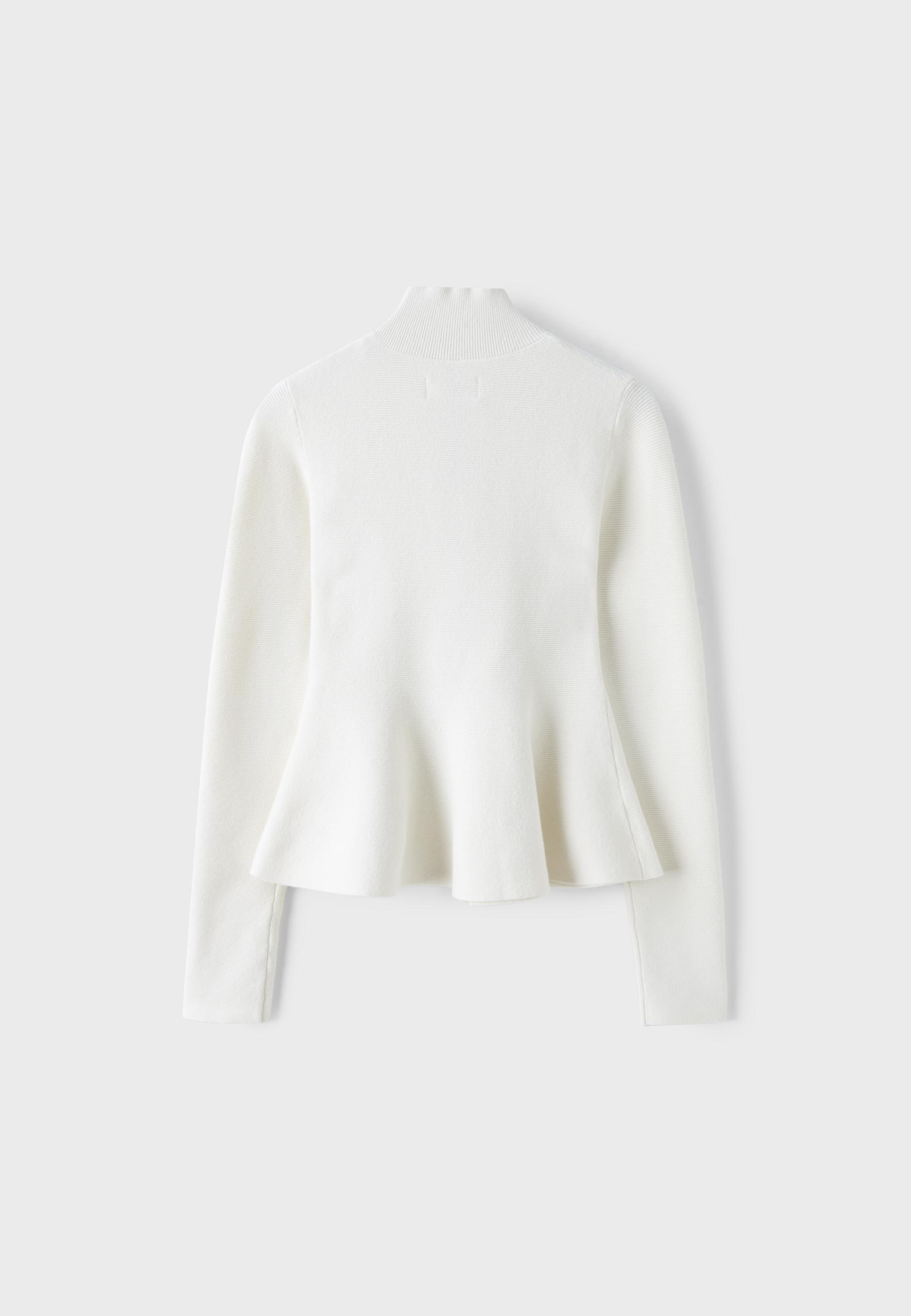 Peplum knit sweater — Ice