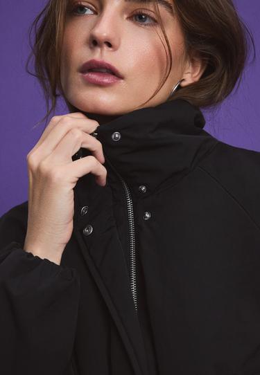 Peplum puffer jacket — Black 4