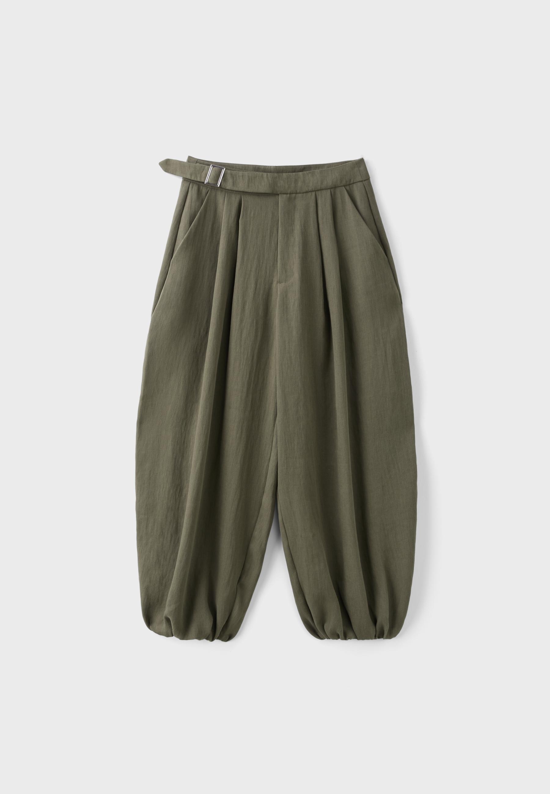 Sarouel trousers with buckle — Khaki