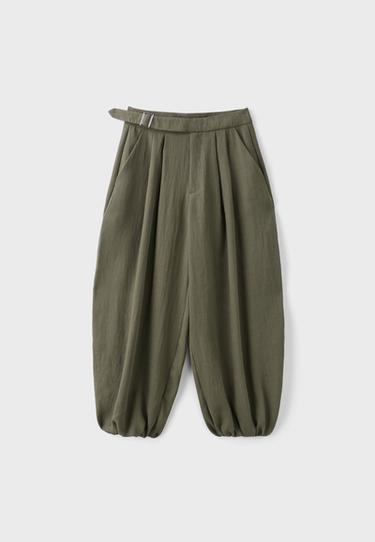 Sarouel trousers with buckle — Khaki 7