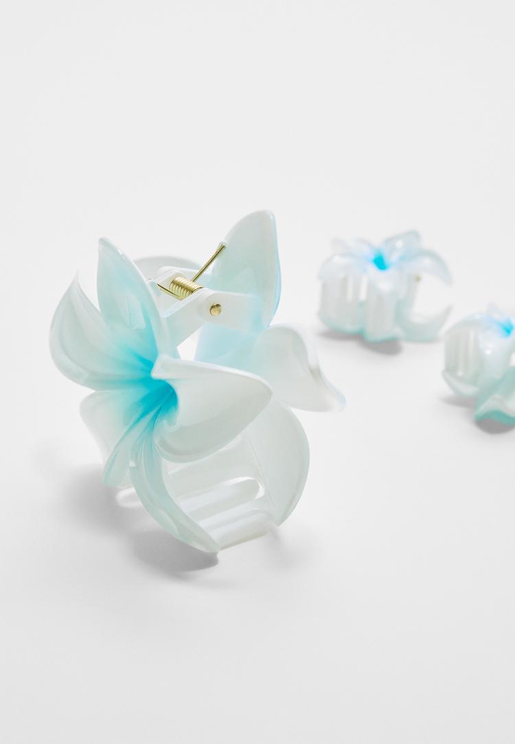 set 3 pinzas flor