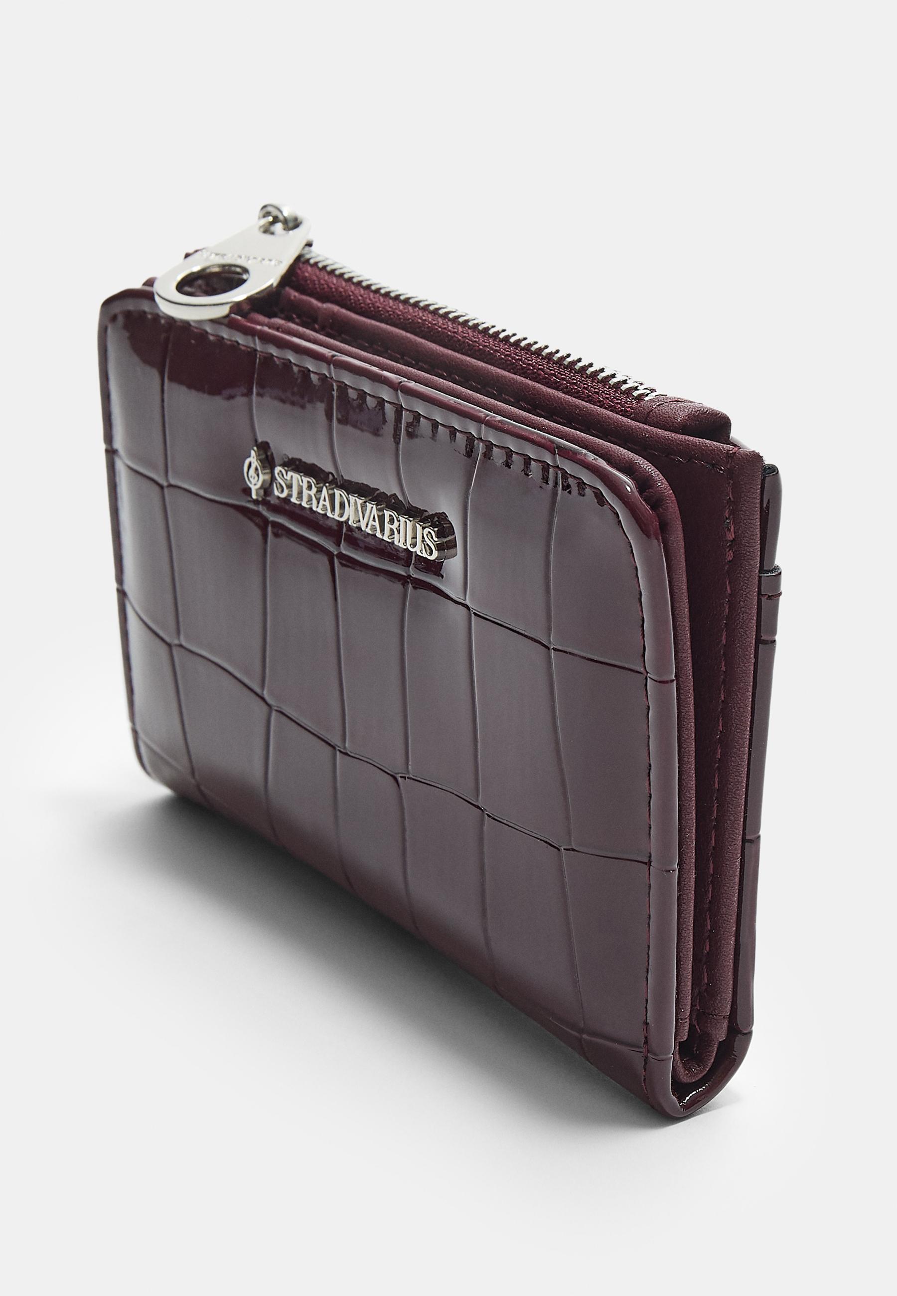 Mock croc purse wallet — Burgundy