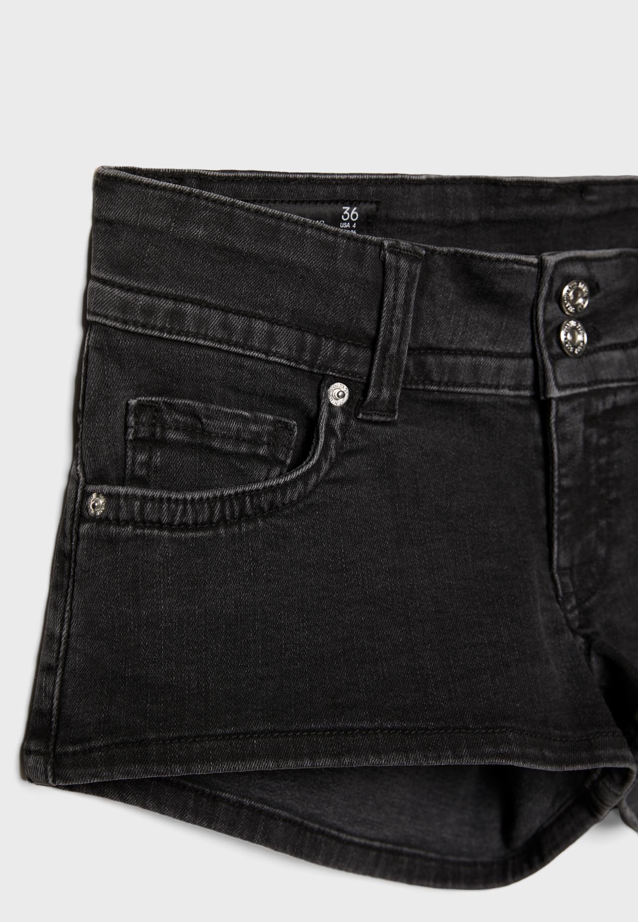 D76 denim mini shorts — BLACK DENIM WASH