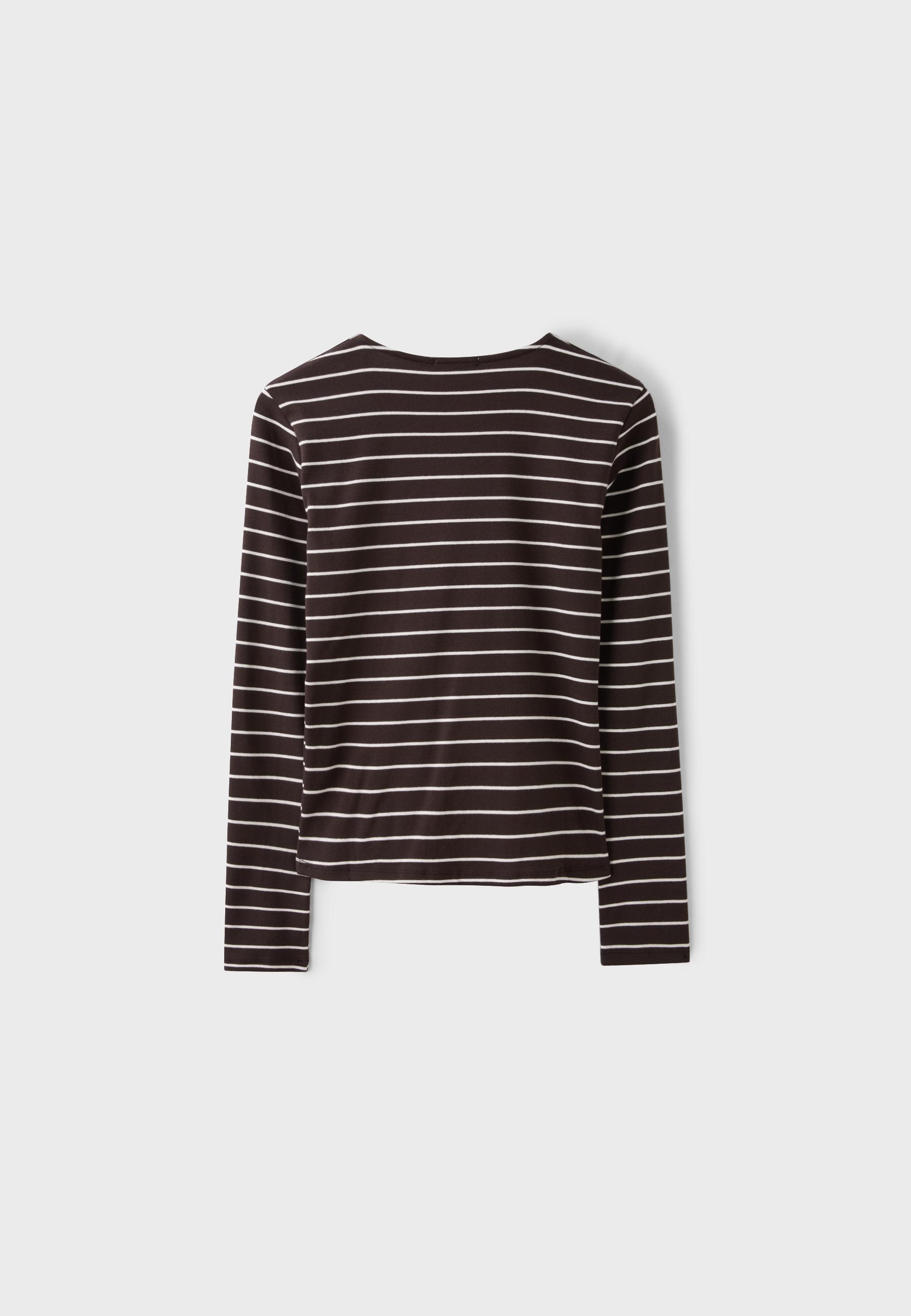 Basic long sleeve T-shirt — Brown