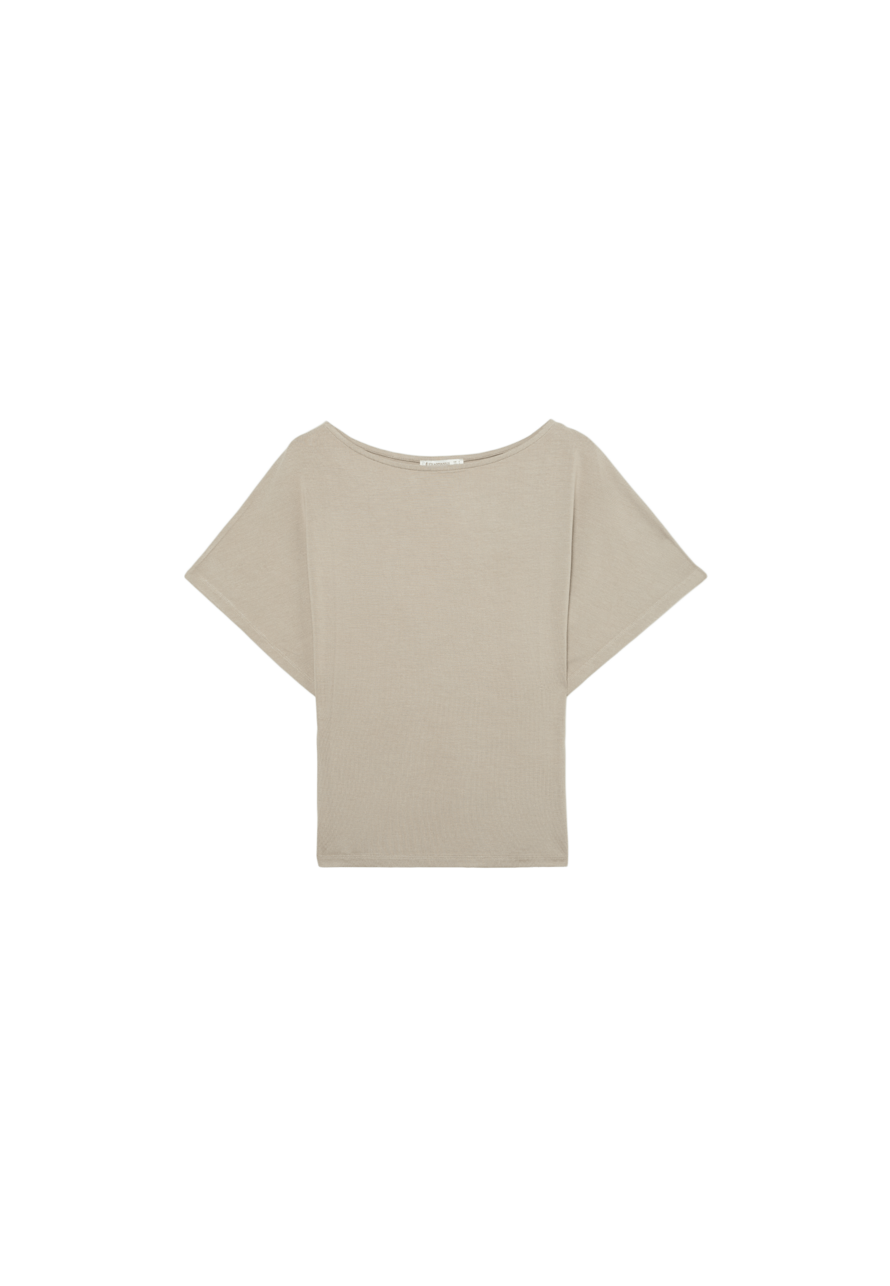 Short sleeve boat neck T-shirt — Brown