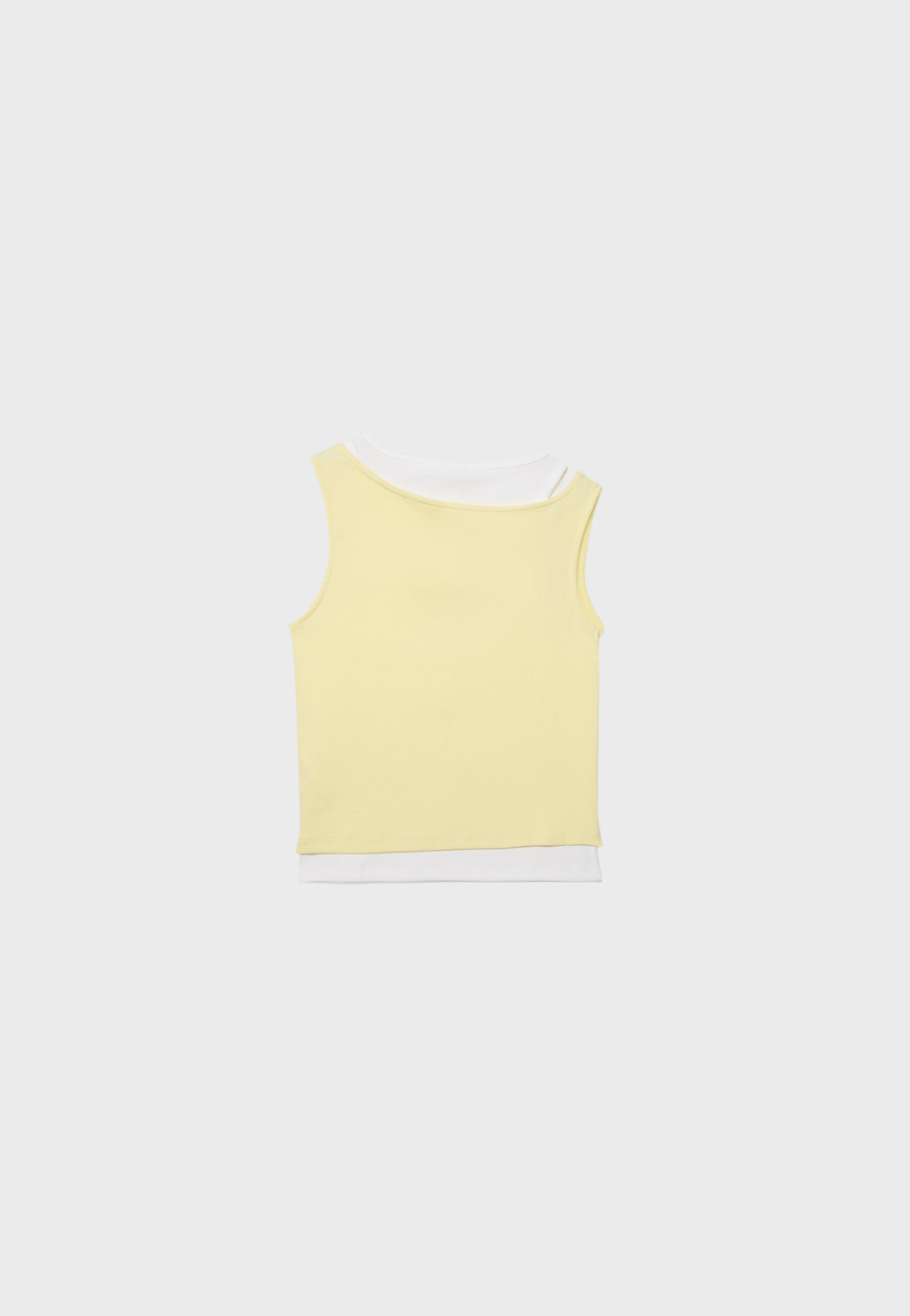 Double layer T-shirt — Pastel yellow