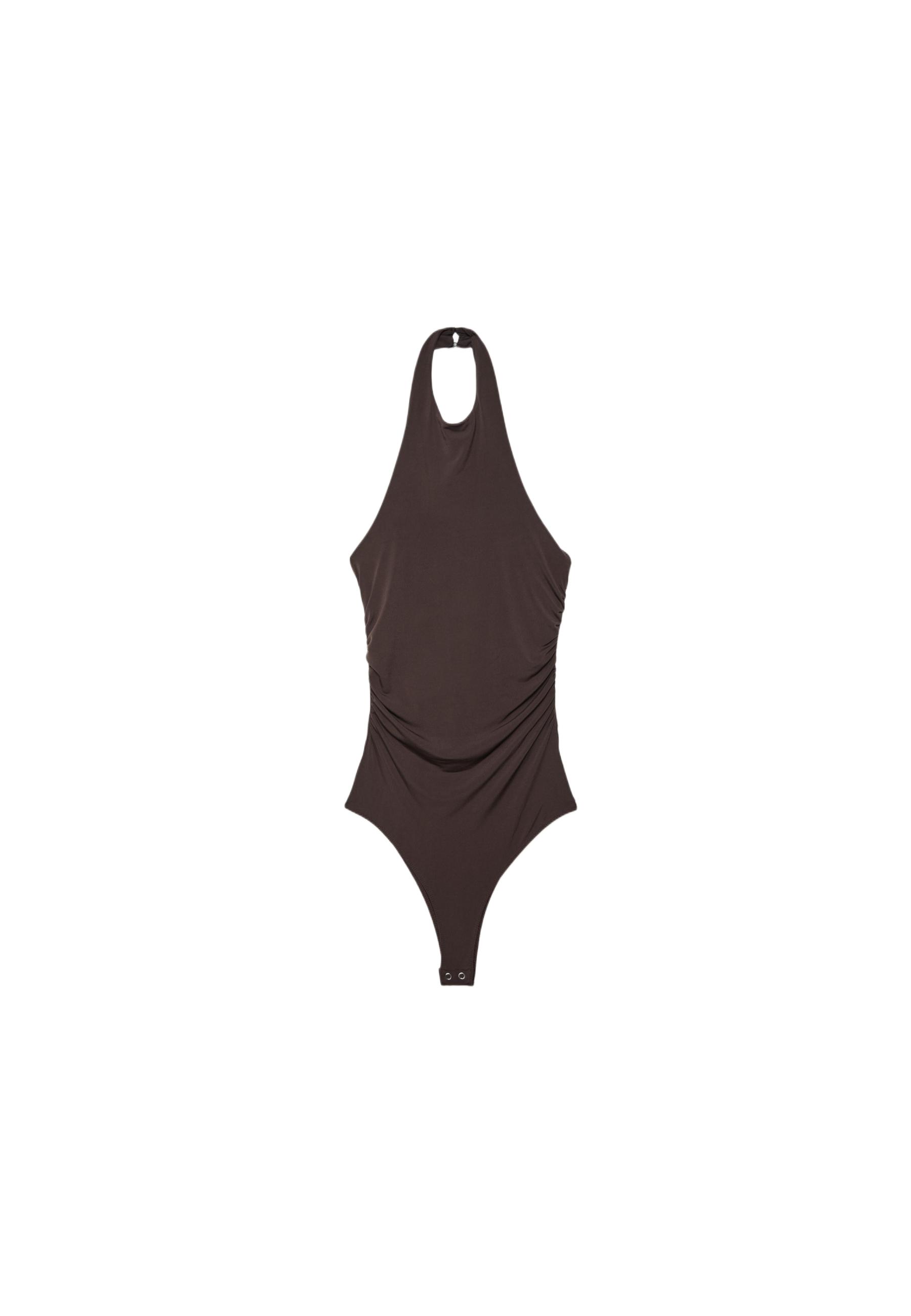 Halterneck bodysuit — Brown
