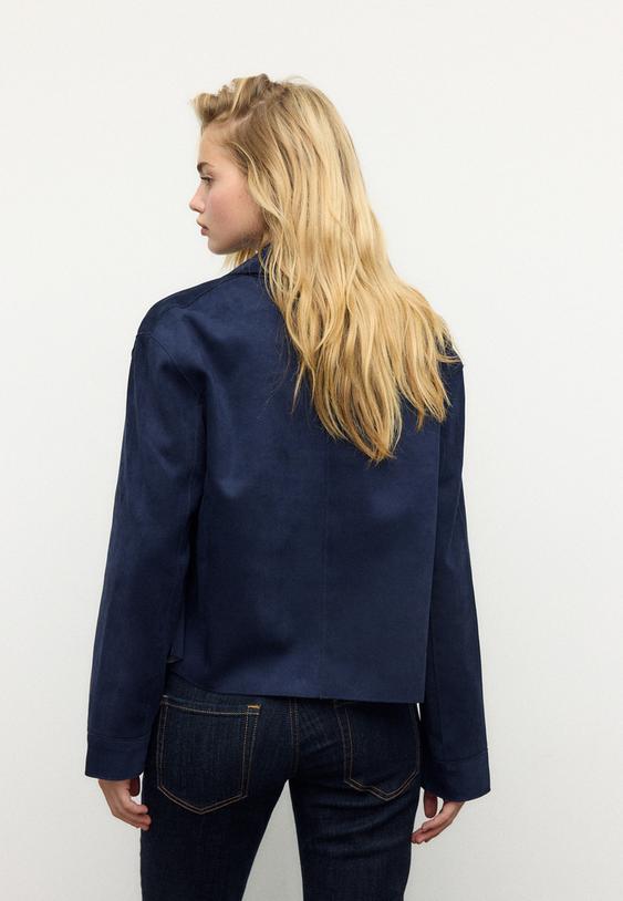 cazadora bolsillos efecto ante