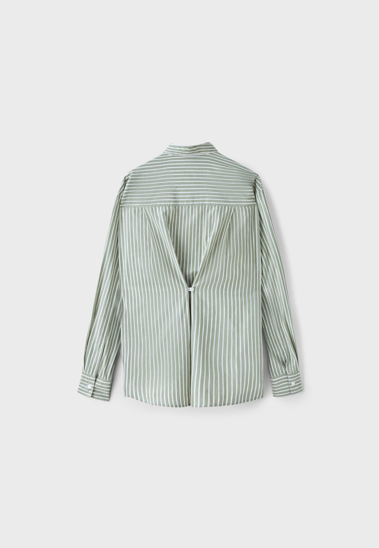 Regular fit adjustable poplin shirt — Khaki