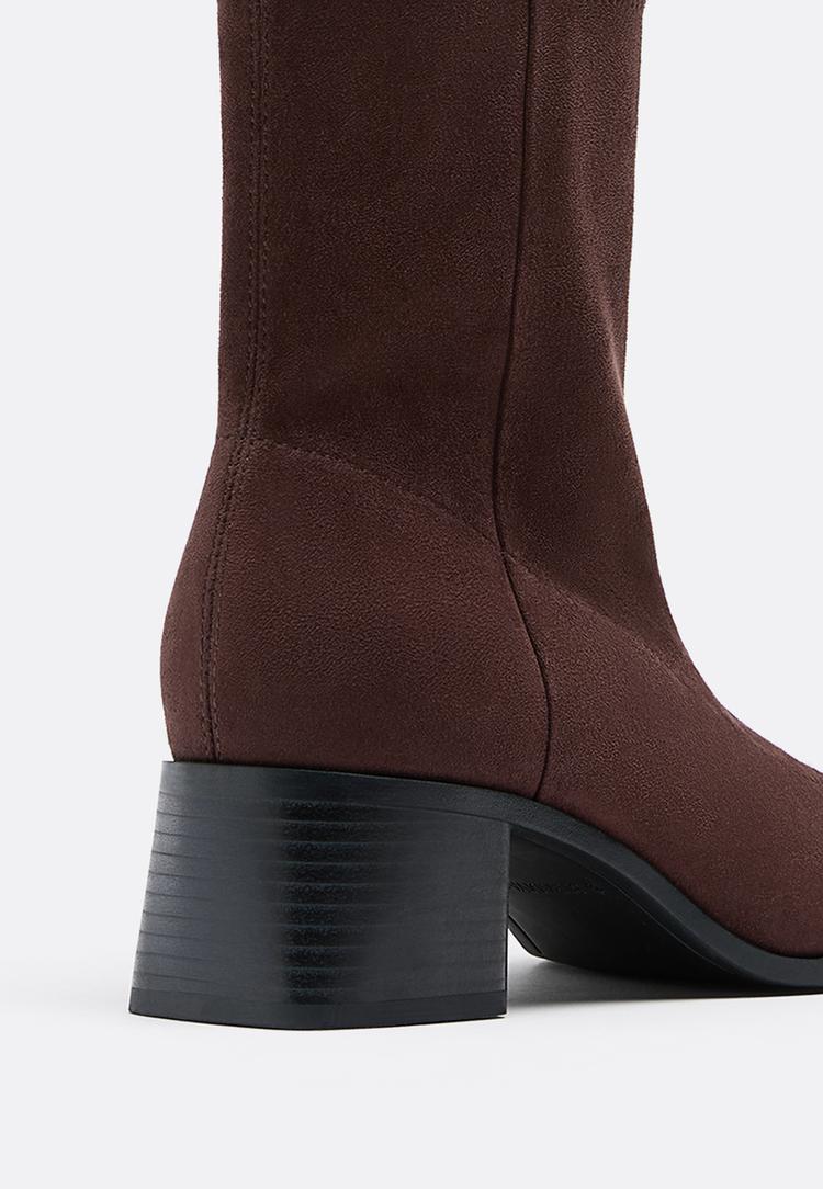 leather heeled ankle boots