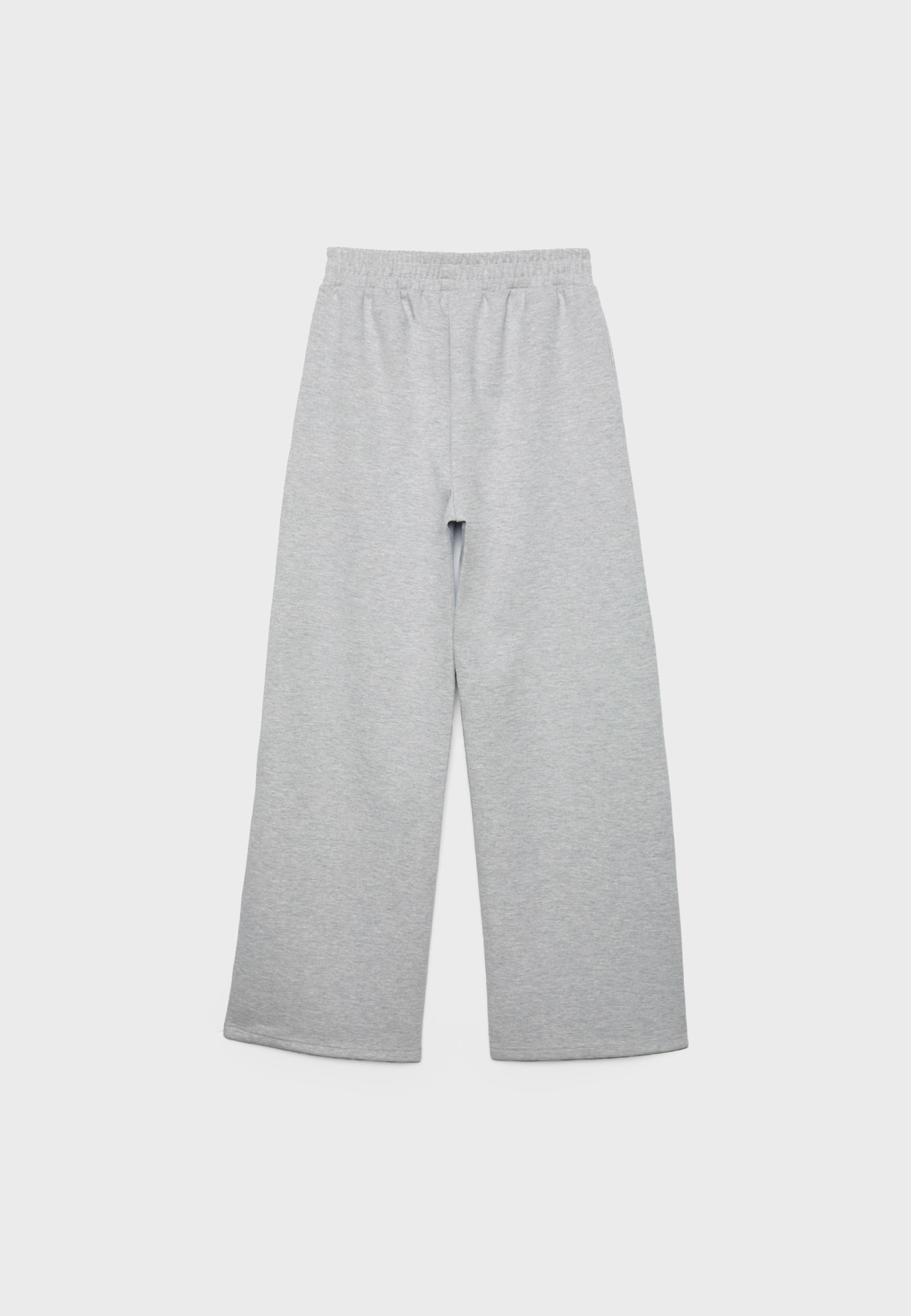Soft-touch interlock jogger trousers — Grey melange