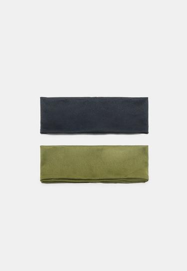 Set of 2 fur headbands — Khaki 1