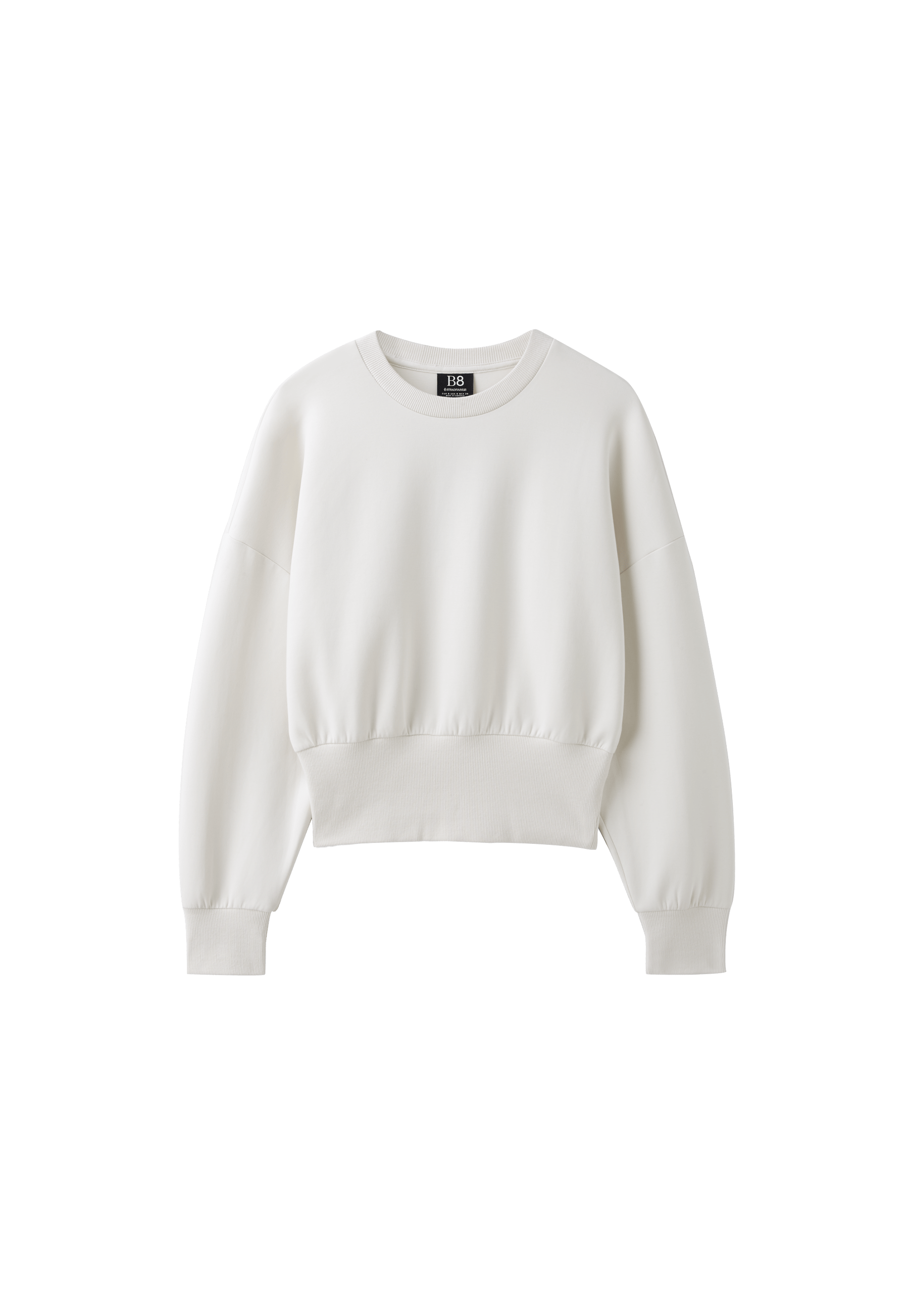 Cropped sweatshirt with wide waistband — Vanilla