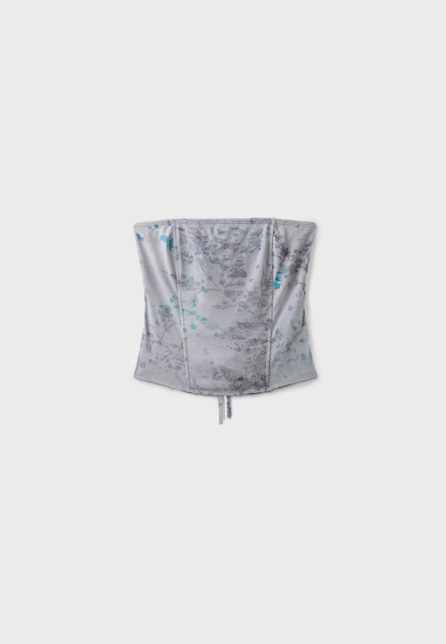 Flocked bodice — Grey