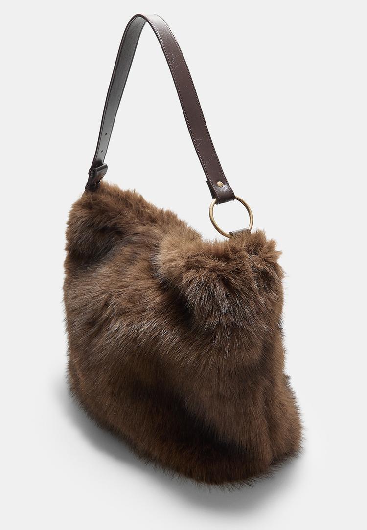 sac bandouliere fausse fourrure