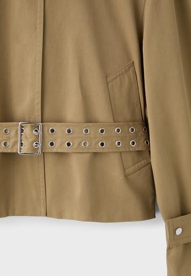 Short trench coat with belt — Beige 9