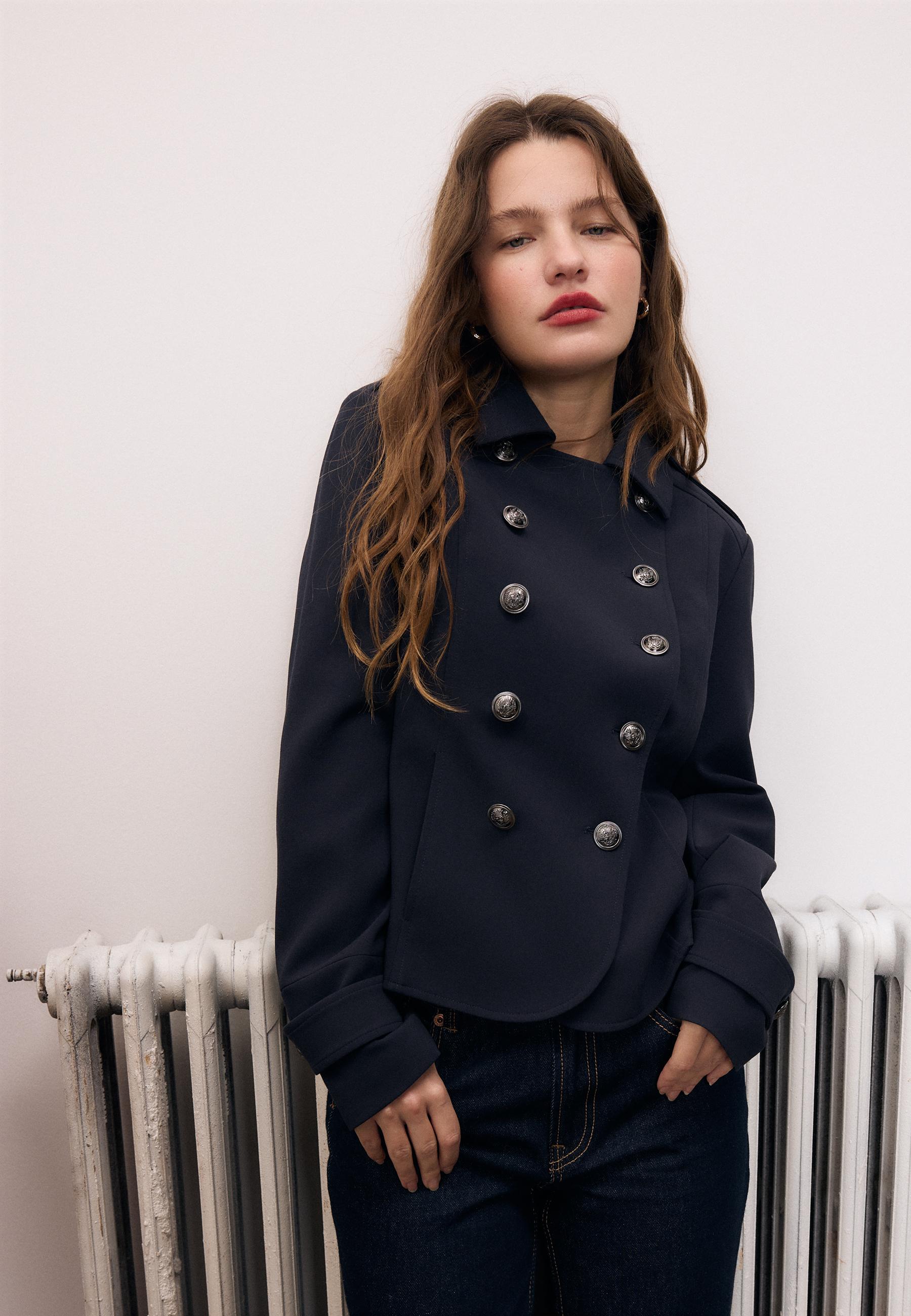 Blazer with engraved buttons — Navy blue