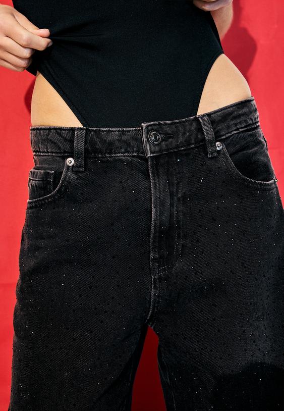 jeans straight fit brillos