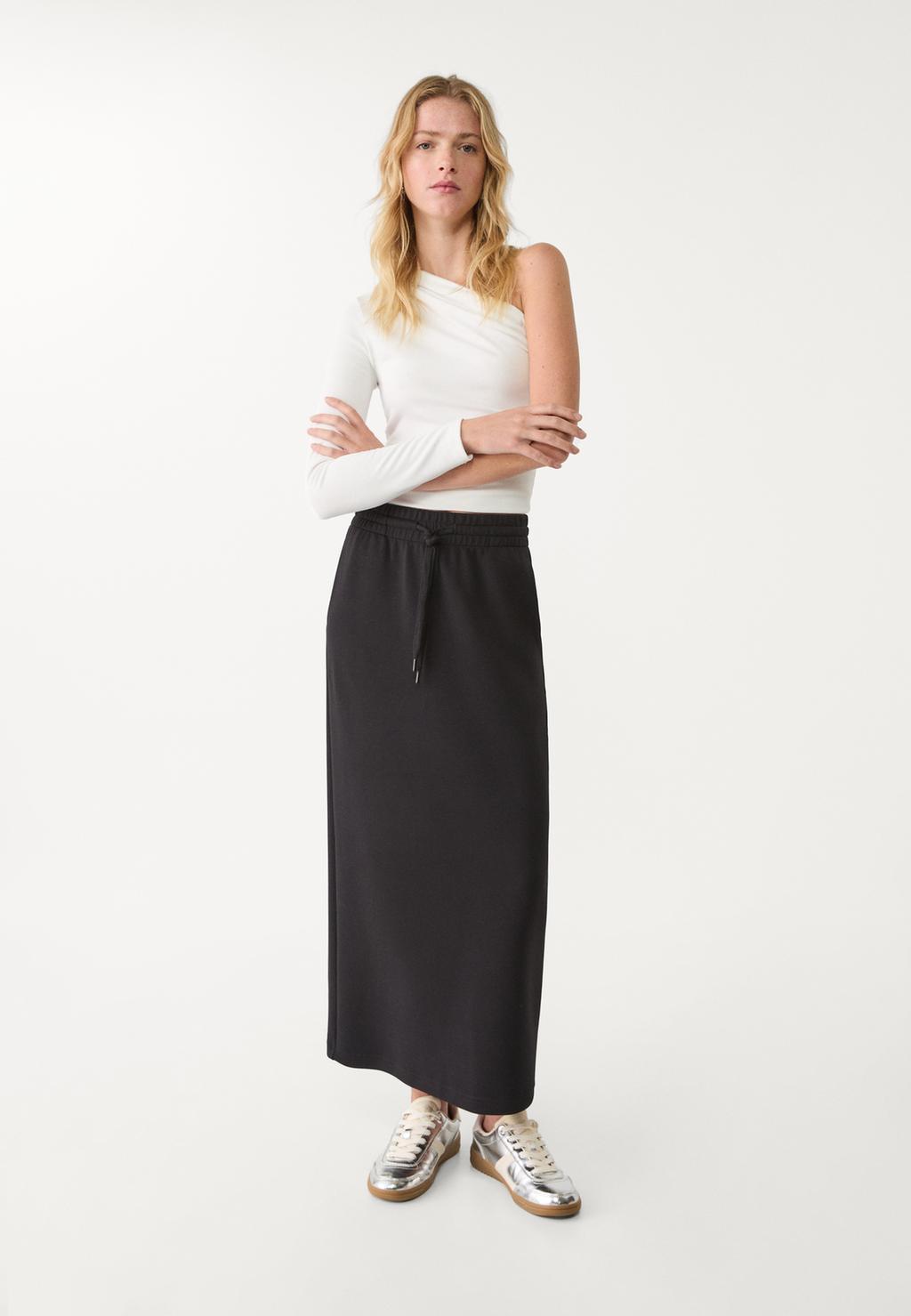 Long flowing soft-touch skirt