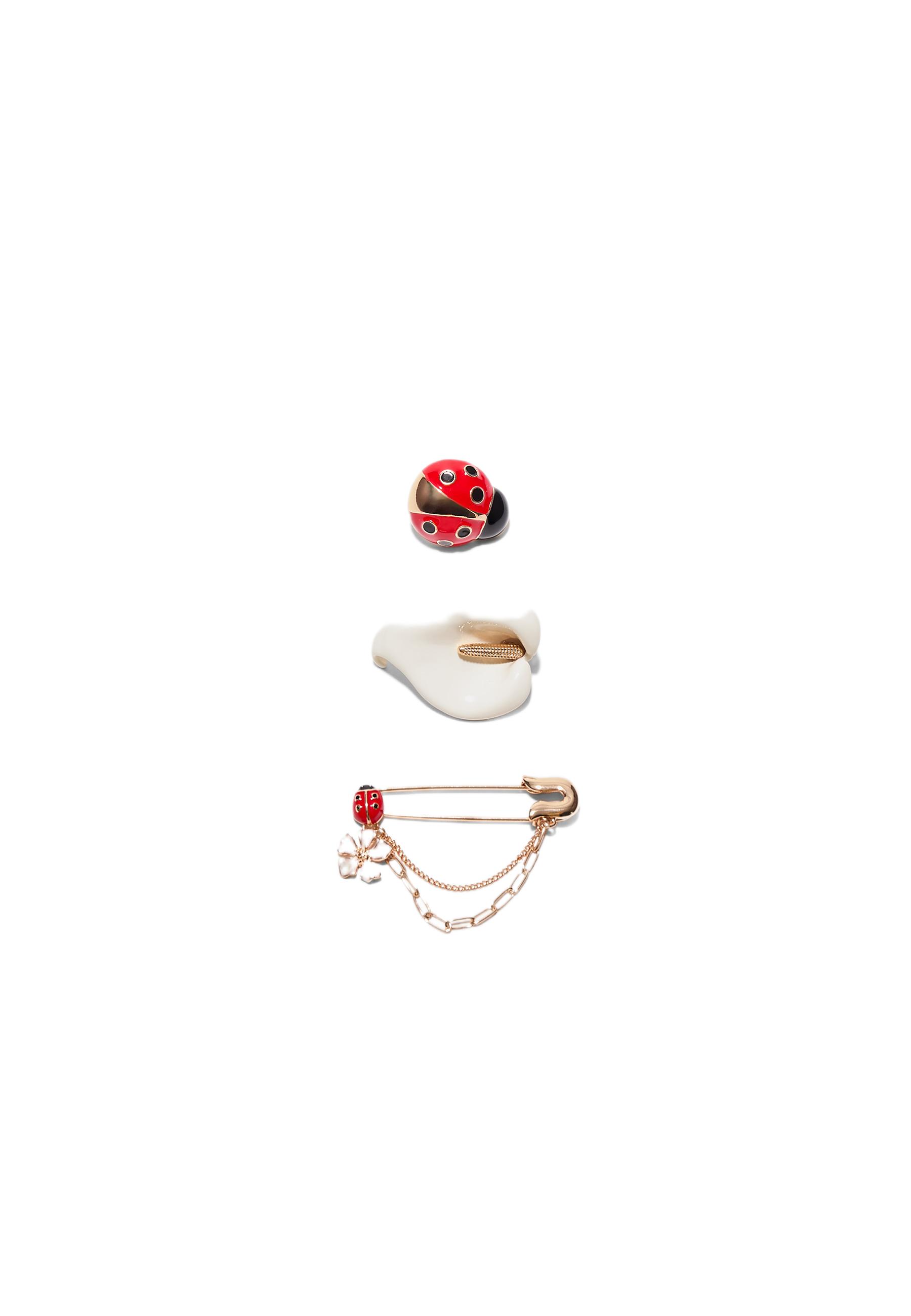 Set of 3 garden brooches — Gold