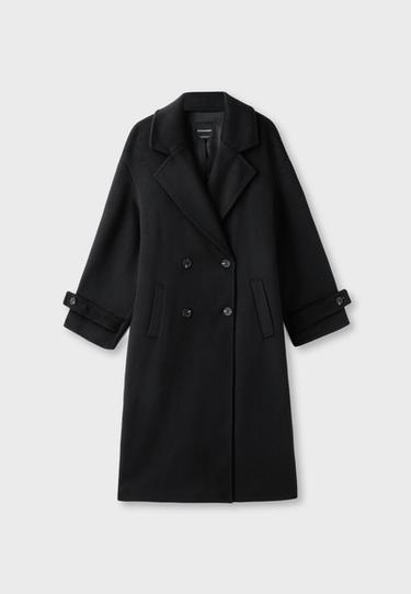 Long oversize soft-touch coat — Black 7
