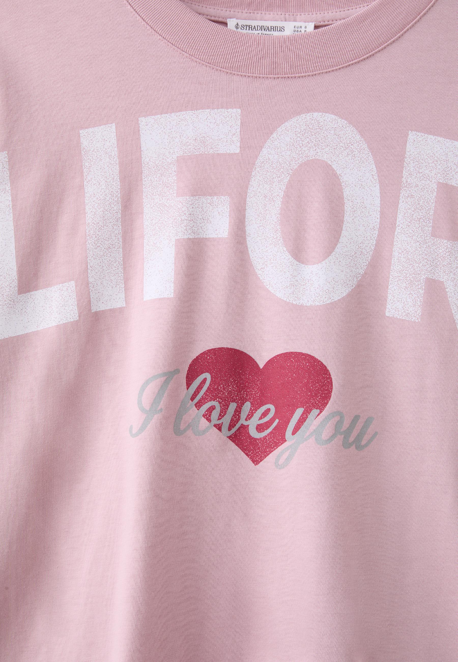 California print T-shirt — Pastel pink