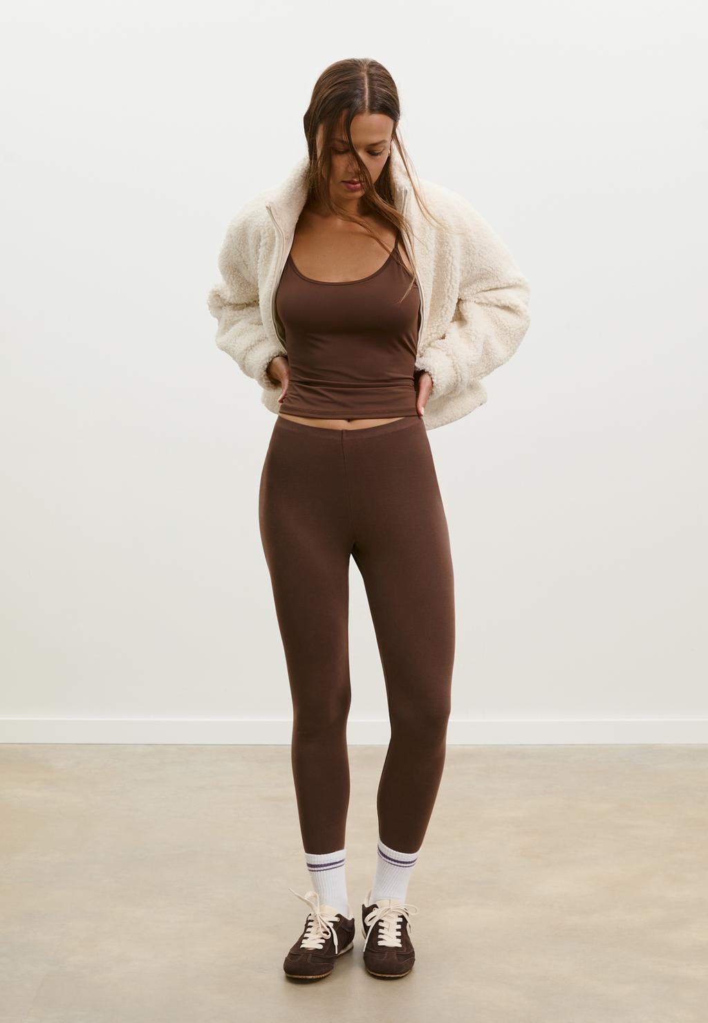 Cotton leggings with invisible seam