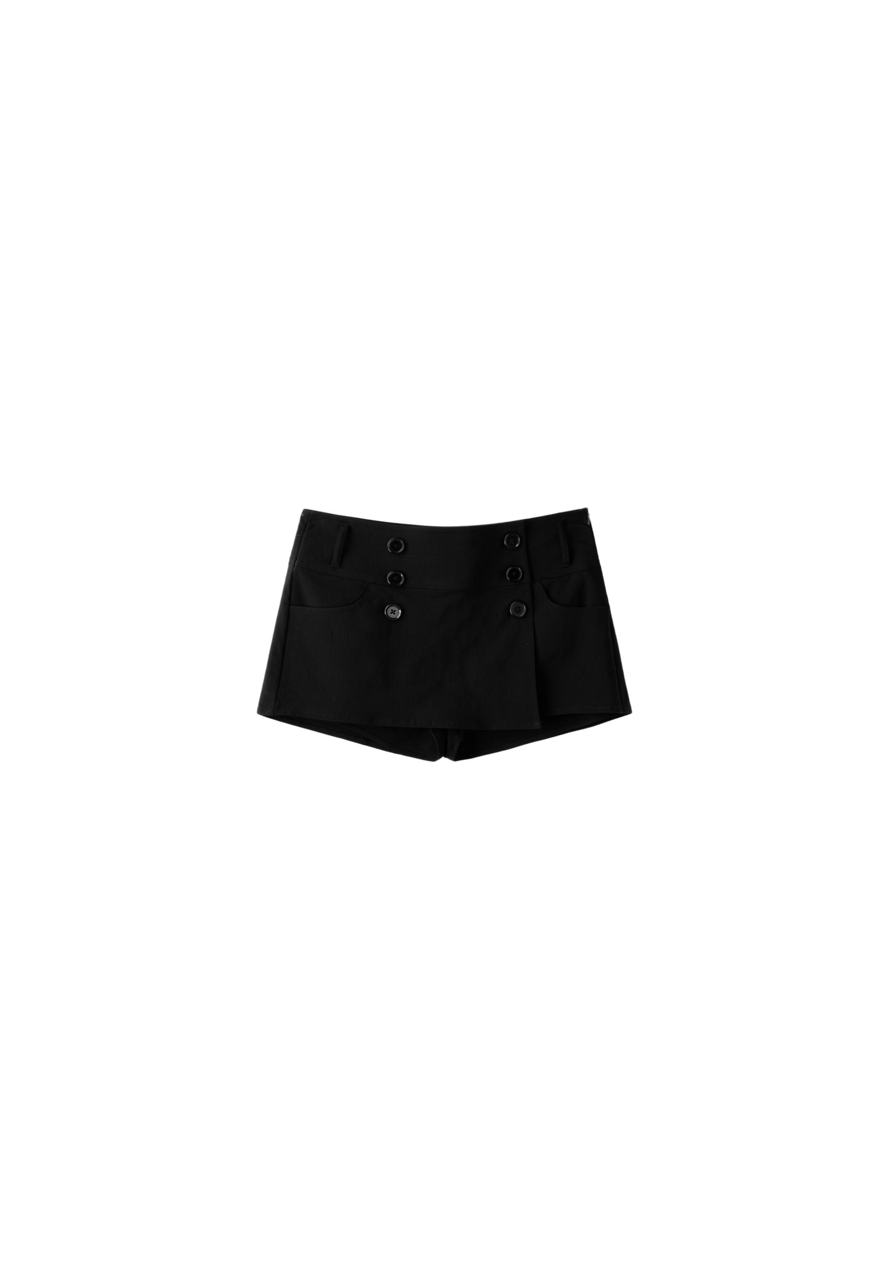 Bengaline button mini skirt — Black