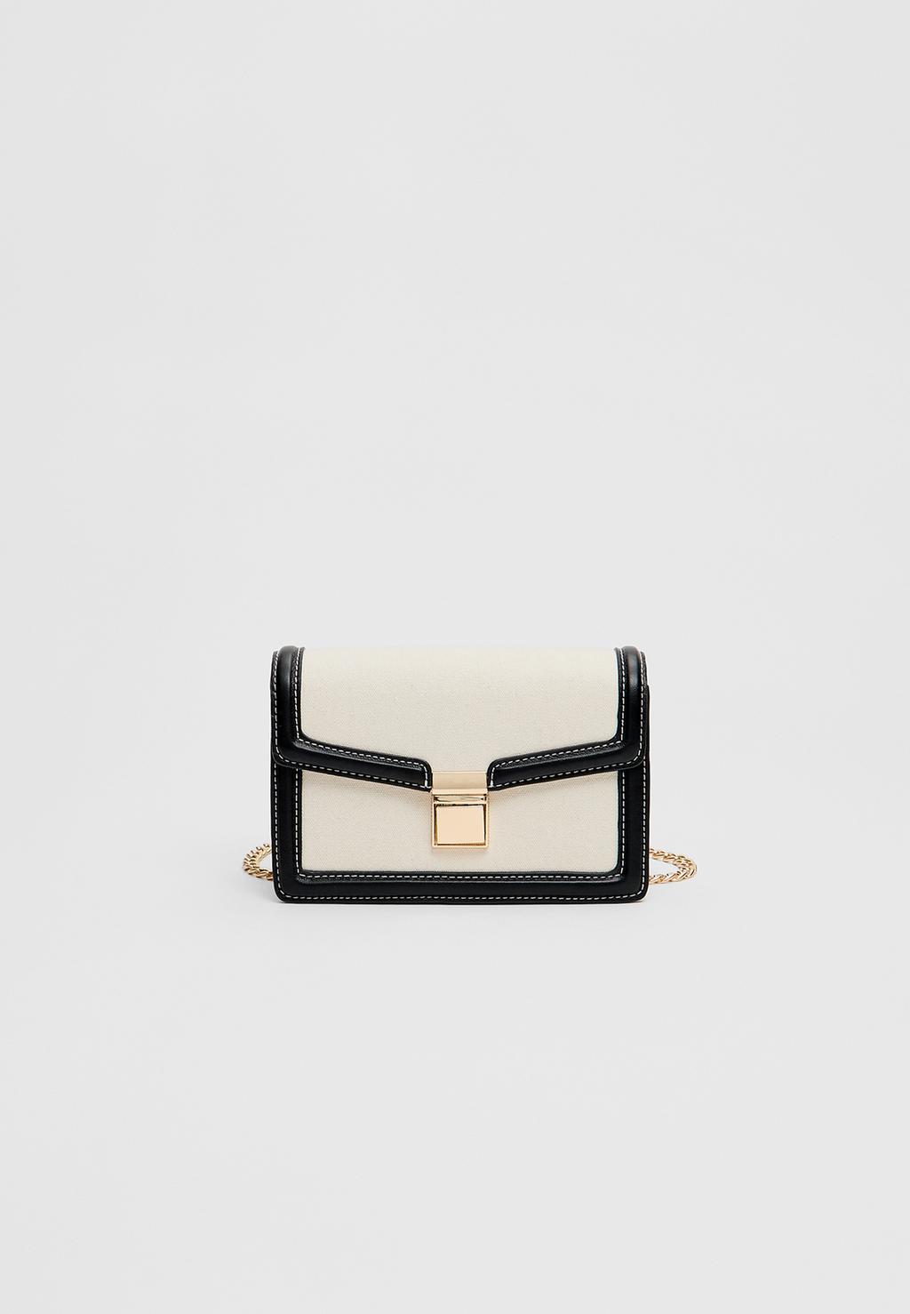 Contrast crossbody bag with buckle