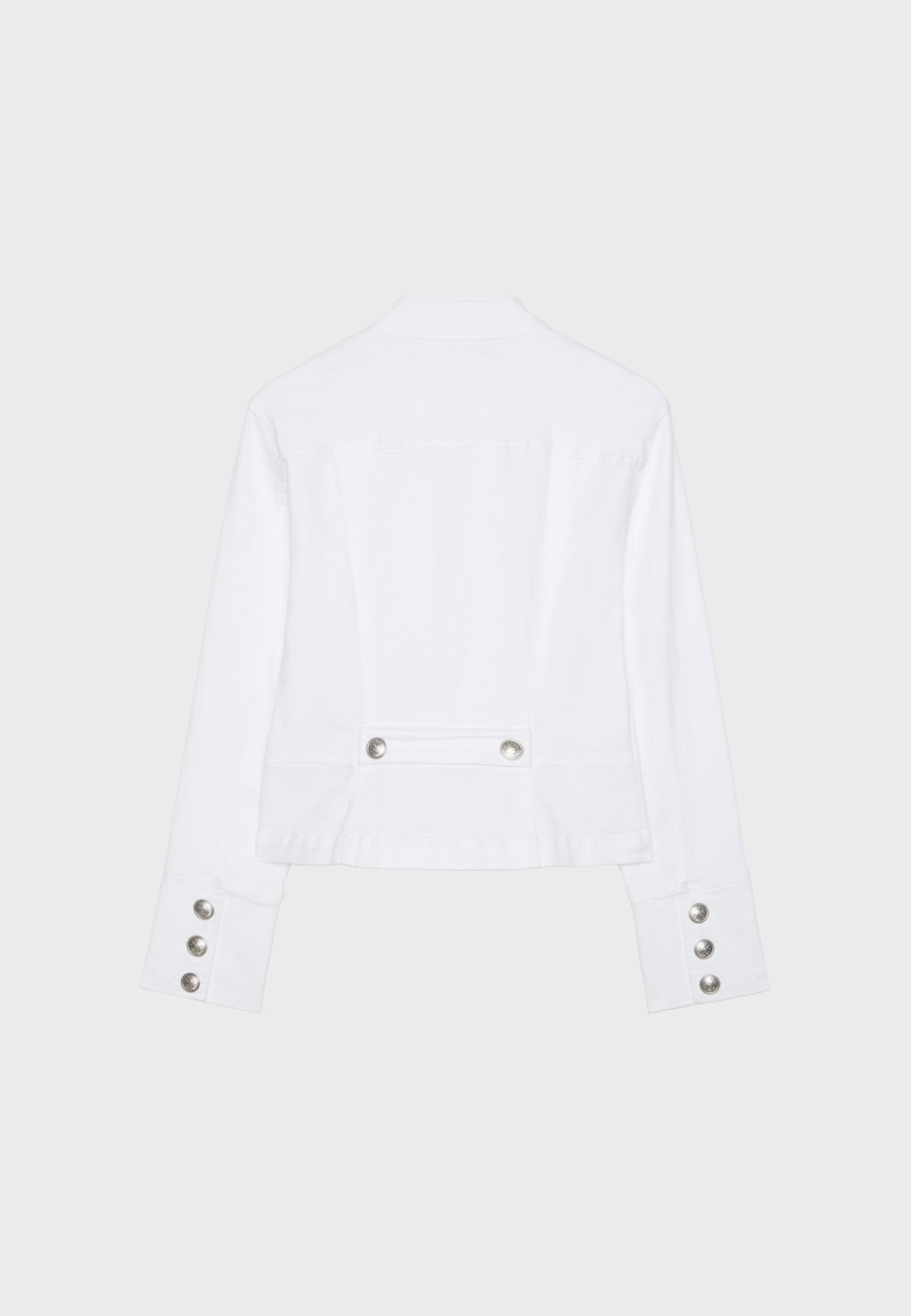 Military denim blazer — White
