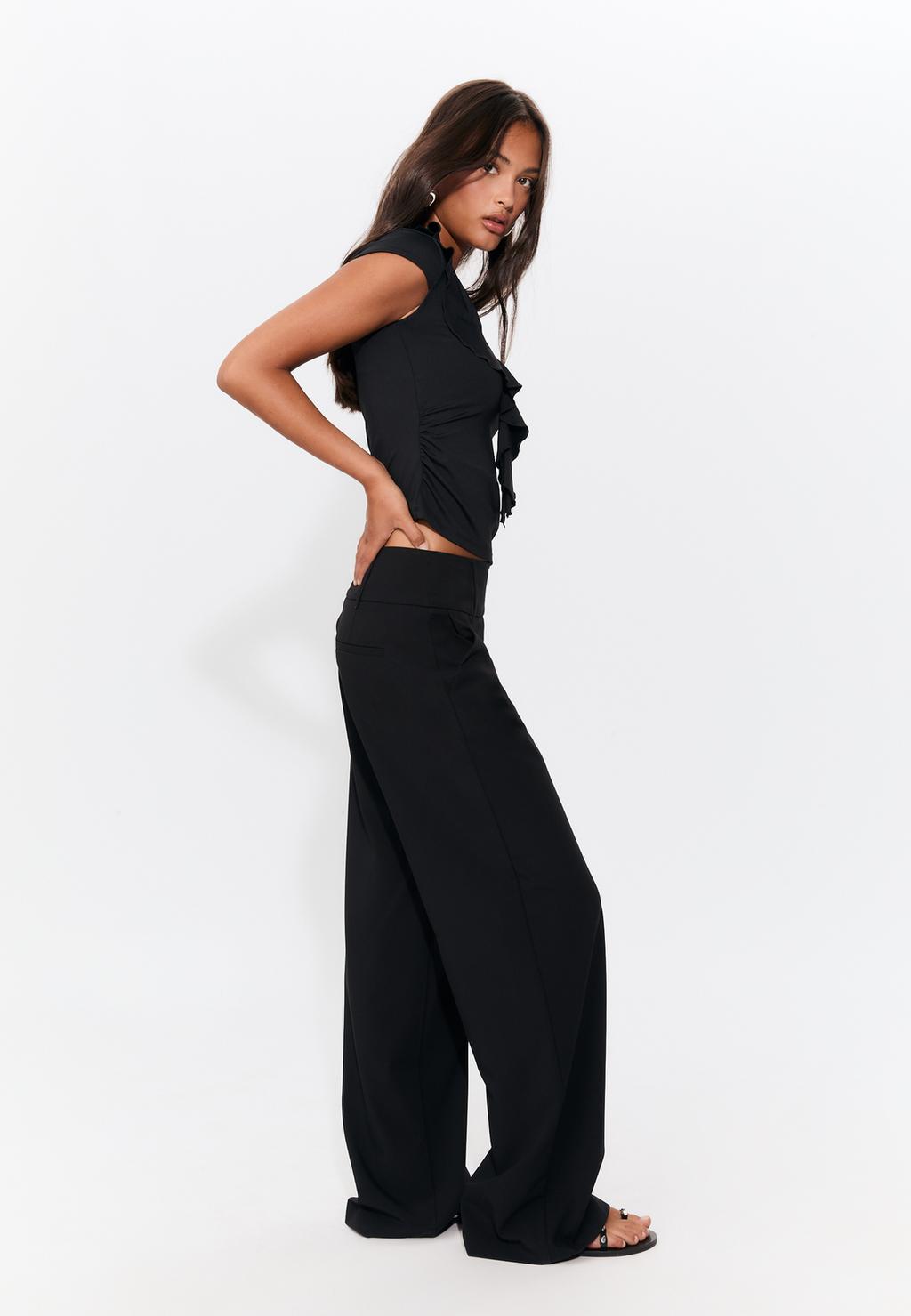 Pantalón vestir cinturilla ancha