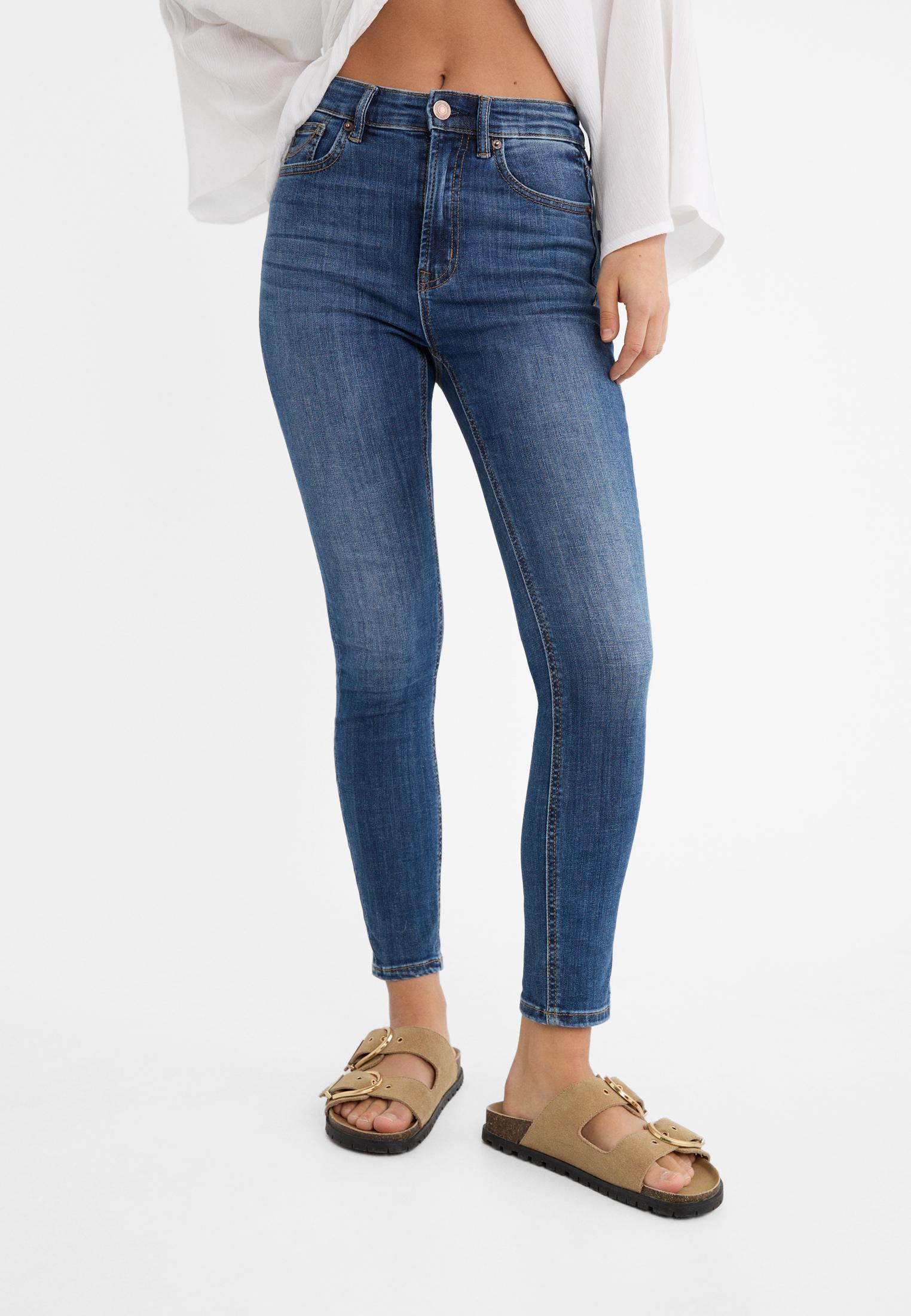 D07 High-waist skinny jeans — OVERDYED BLUE DENIM