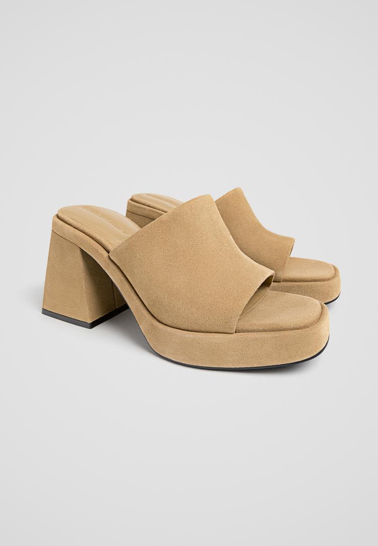 sandalia tacon piel plataforma
