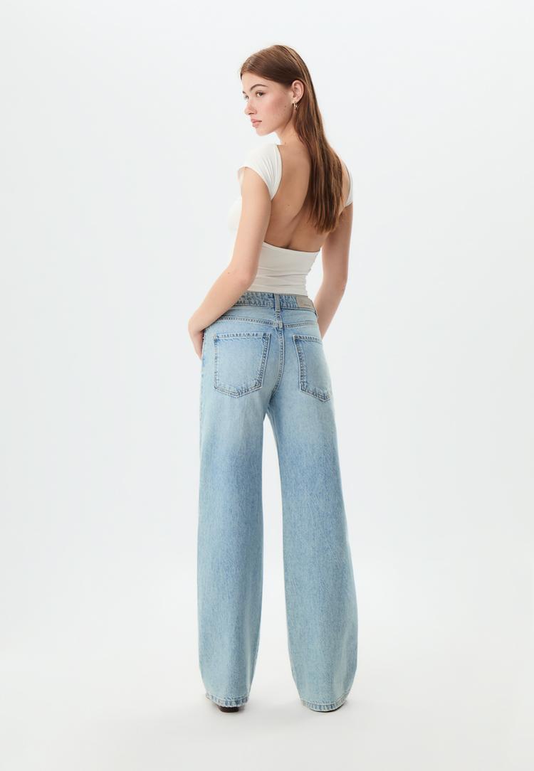 jeans straight fit brillos