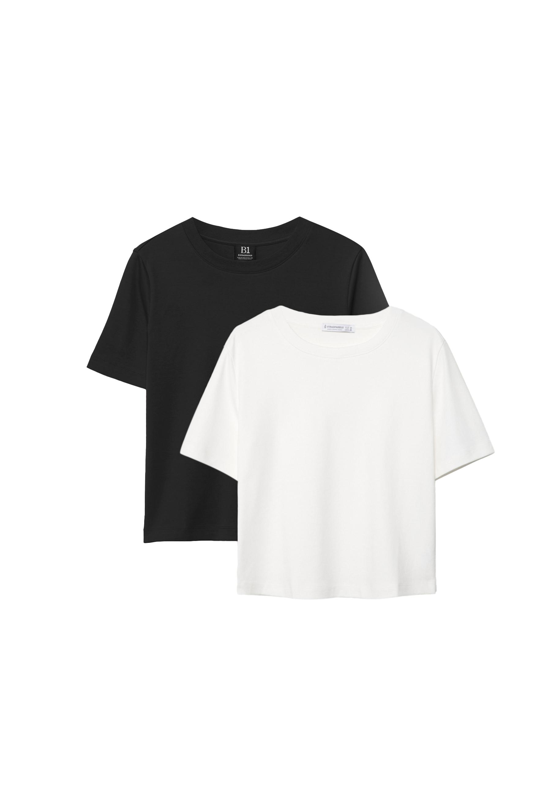 B01 2-pack of basic regular fit short sleeve T-shirts — Black