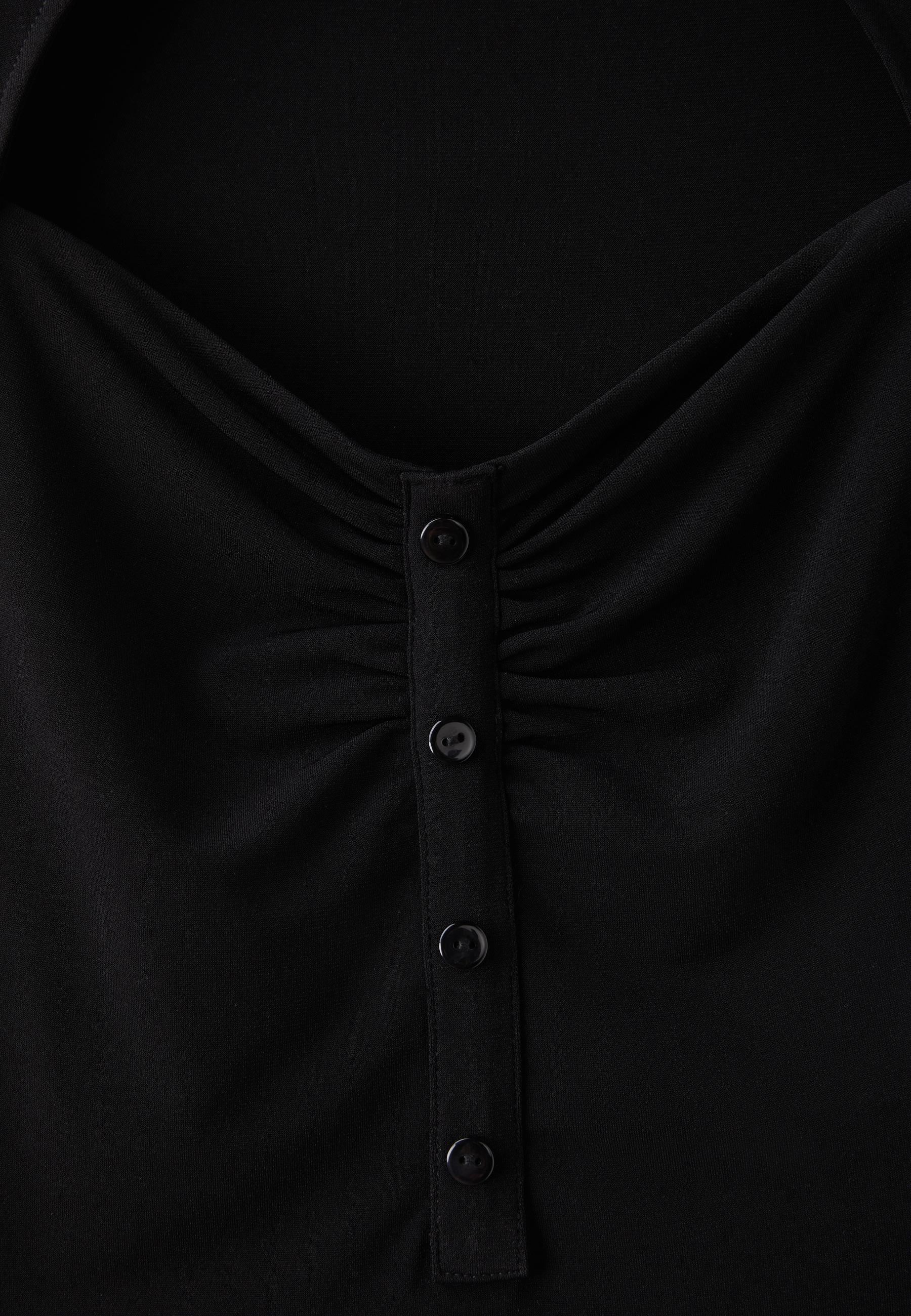 Fitted ruched top — Black