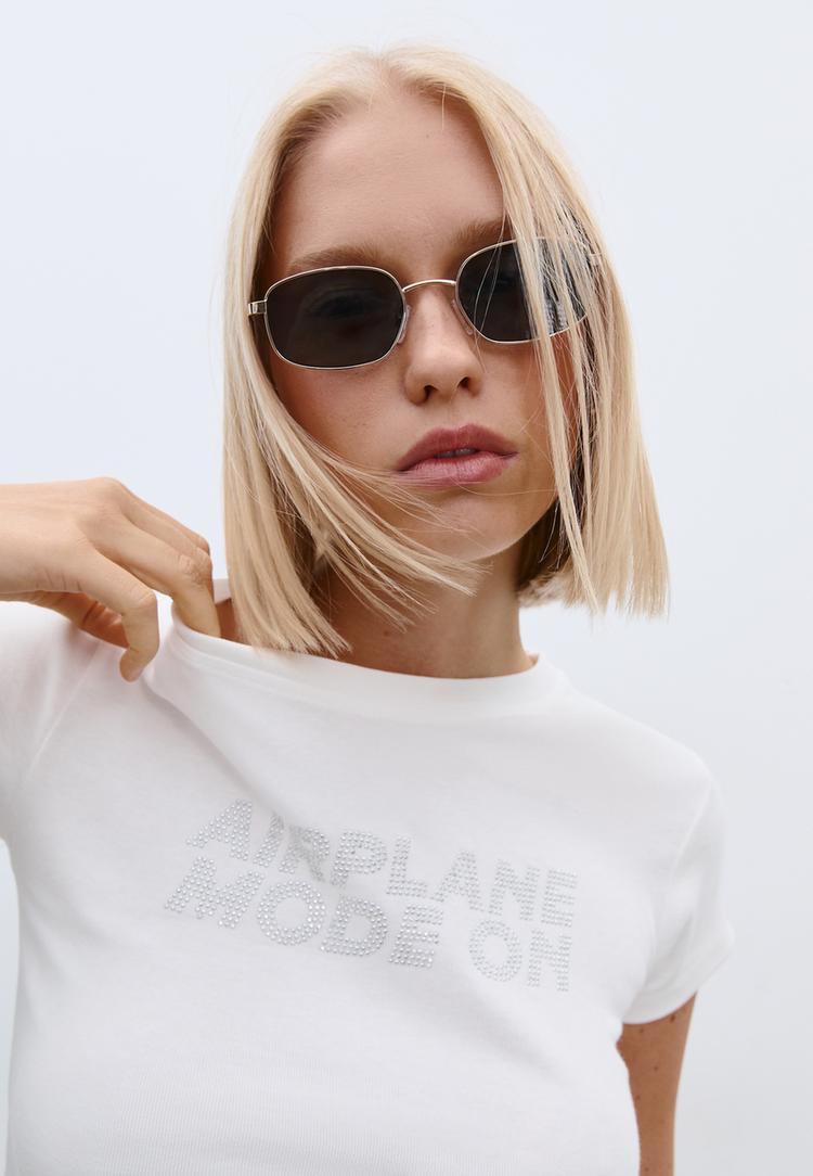 parlak detayl dar kesim t shirt