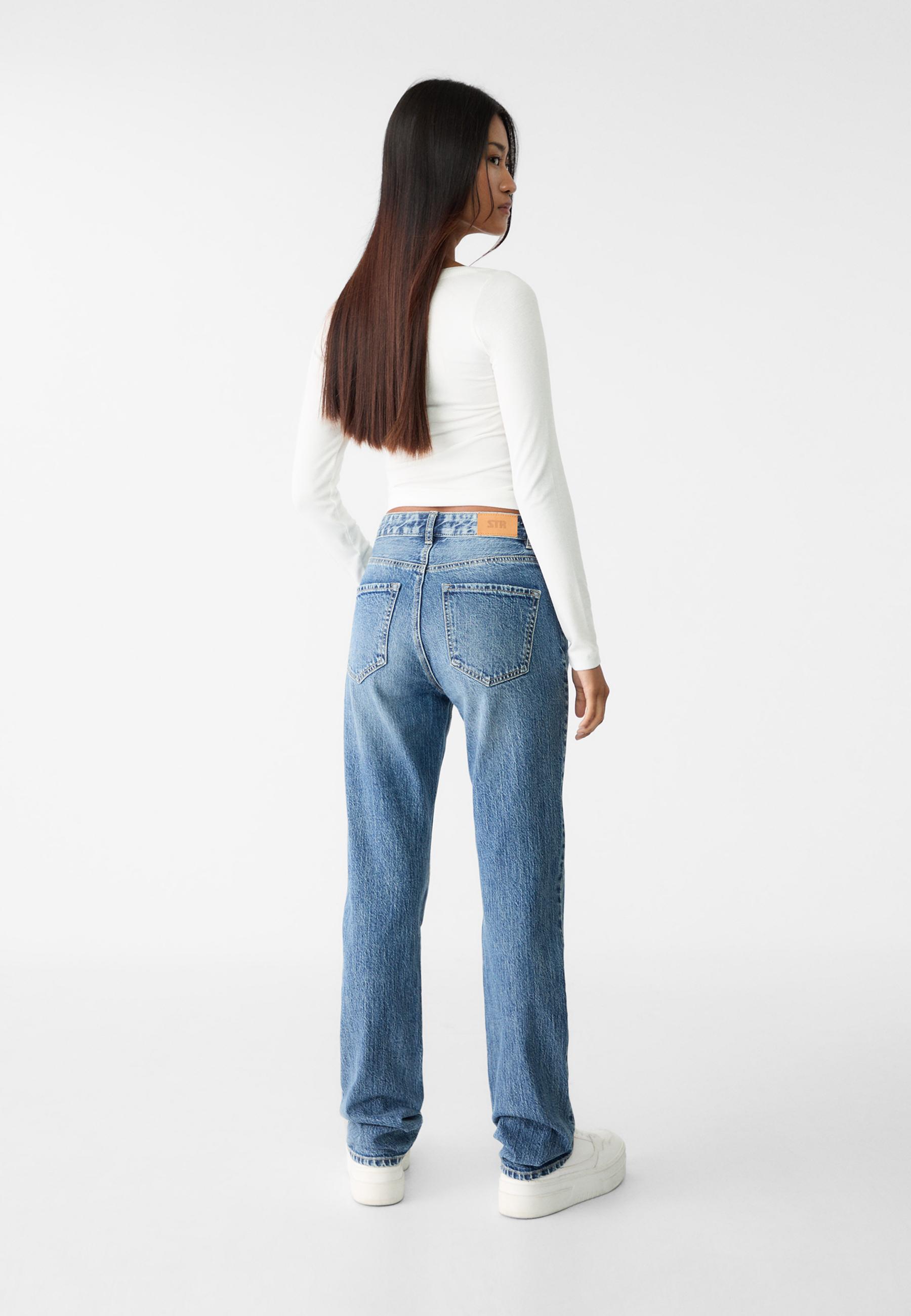 Pantalon regular high waist stradivarius sale