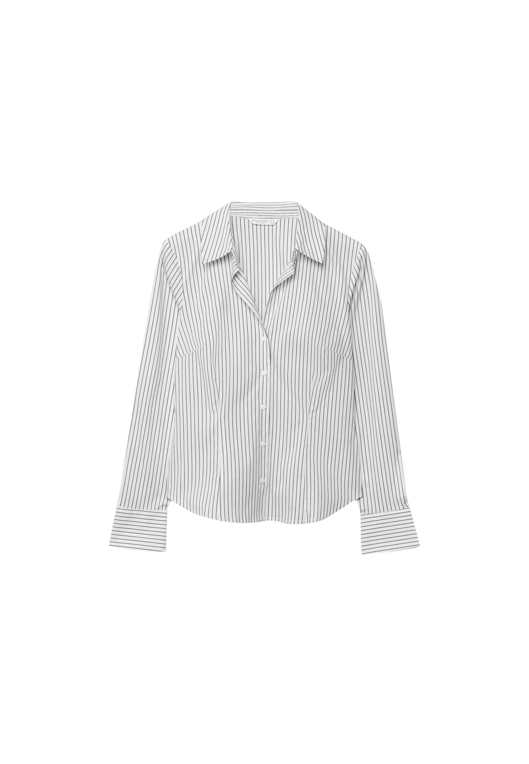 Basic striped fitted shirt — Black