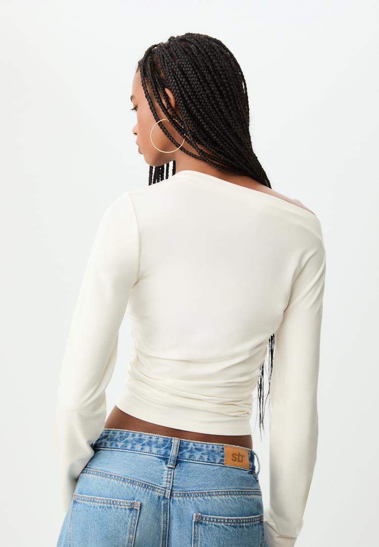 asymmetric t shirt with eyelets