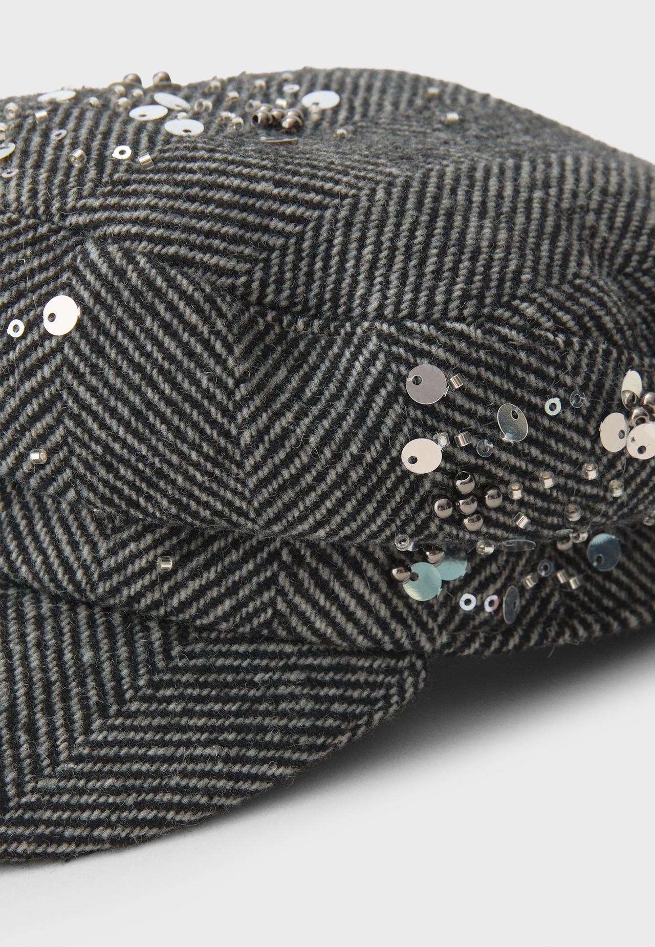 Rhinestones sailor cap — Grey melange
