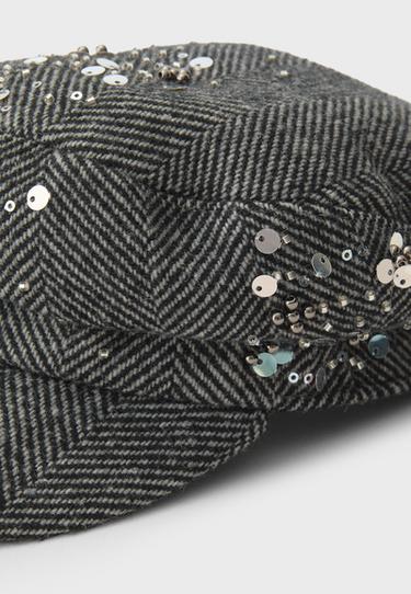 Rhinestones sailor cap — Grey melange 5