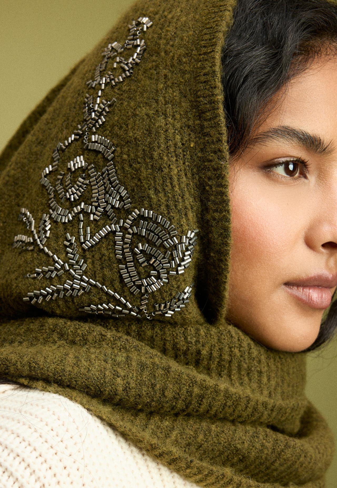 Rhinestone balaclava — Khaki