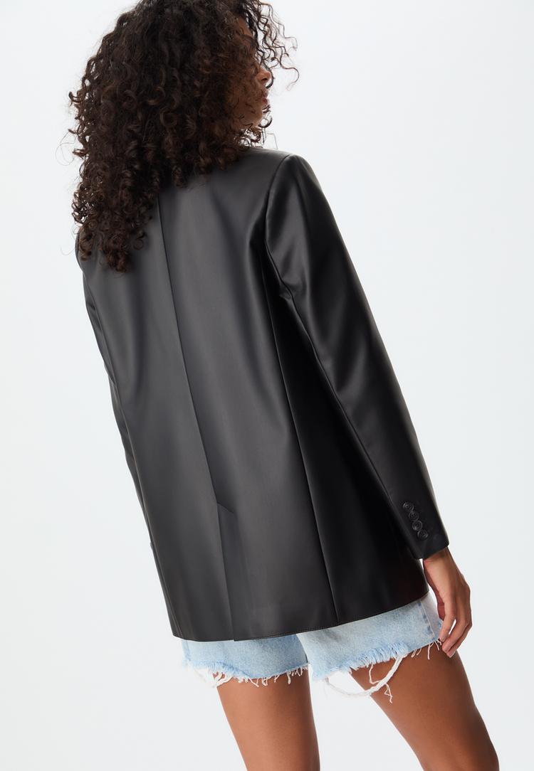 blazer regular fit finta pelle