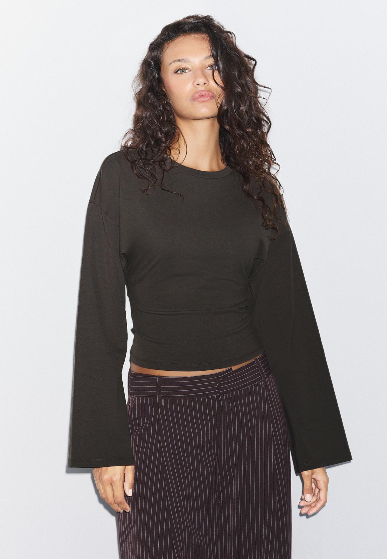 Kimono sleeve top — Brown