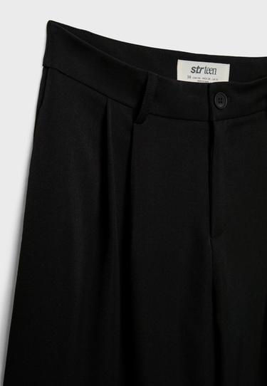 Tailored wide-leg trousers with darts — Black 9