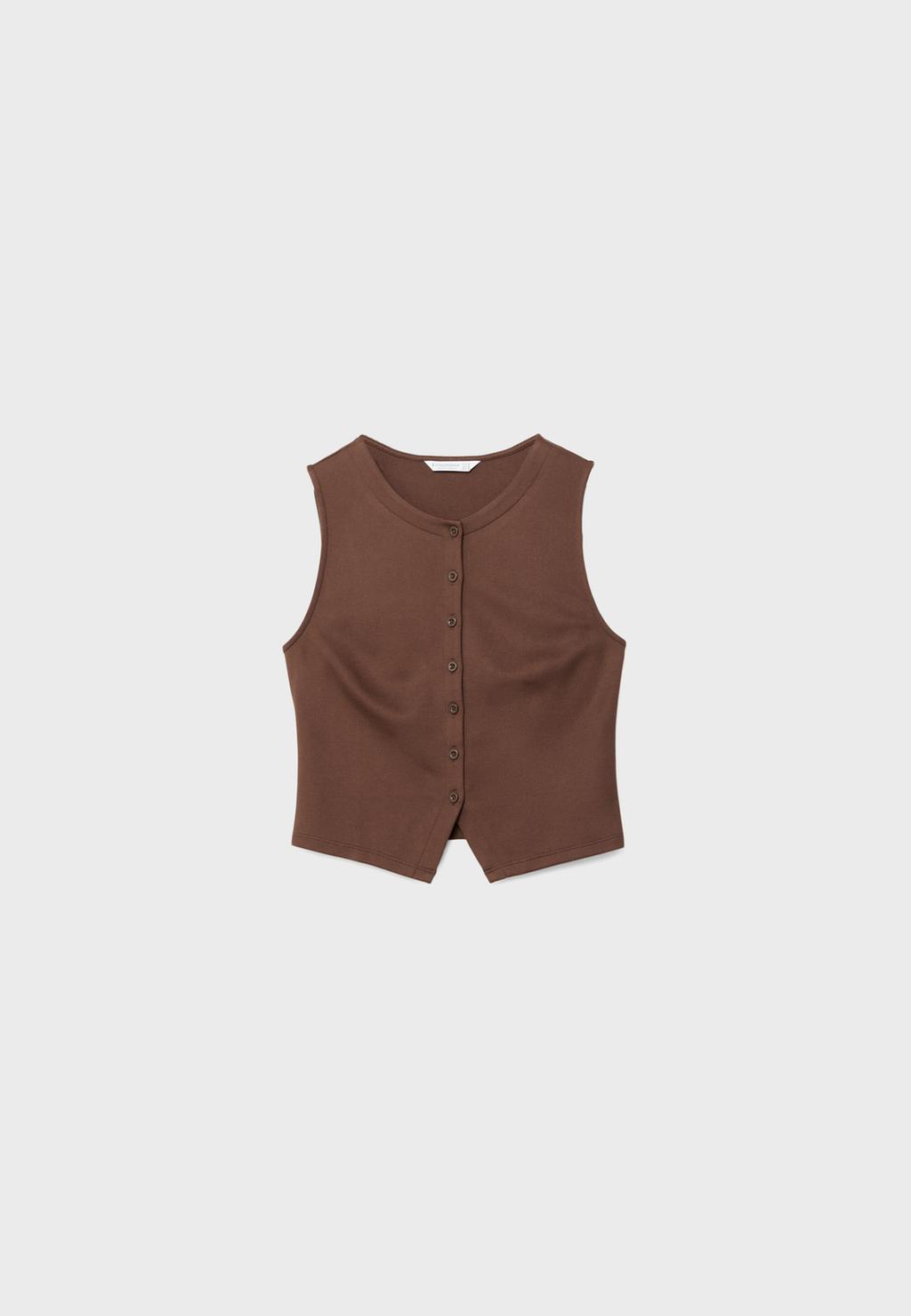 Basic button-up T-shirt