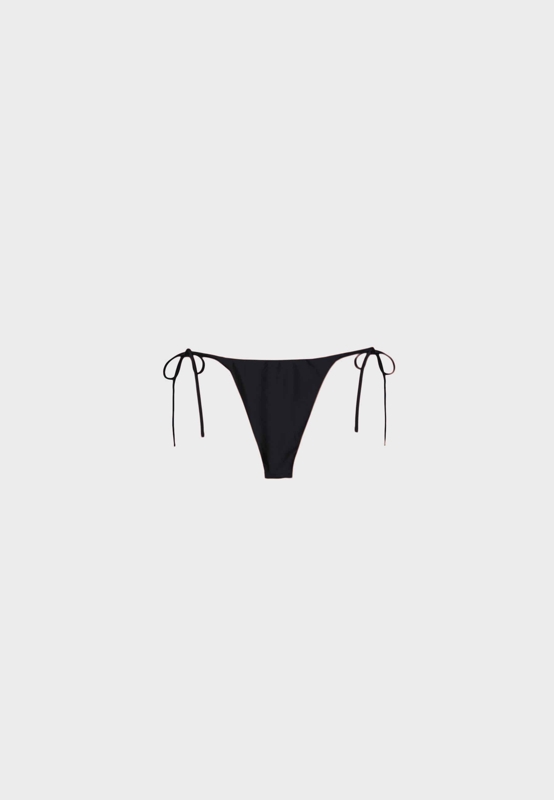 Sateen Brazilian bikini bottoms — Black
