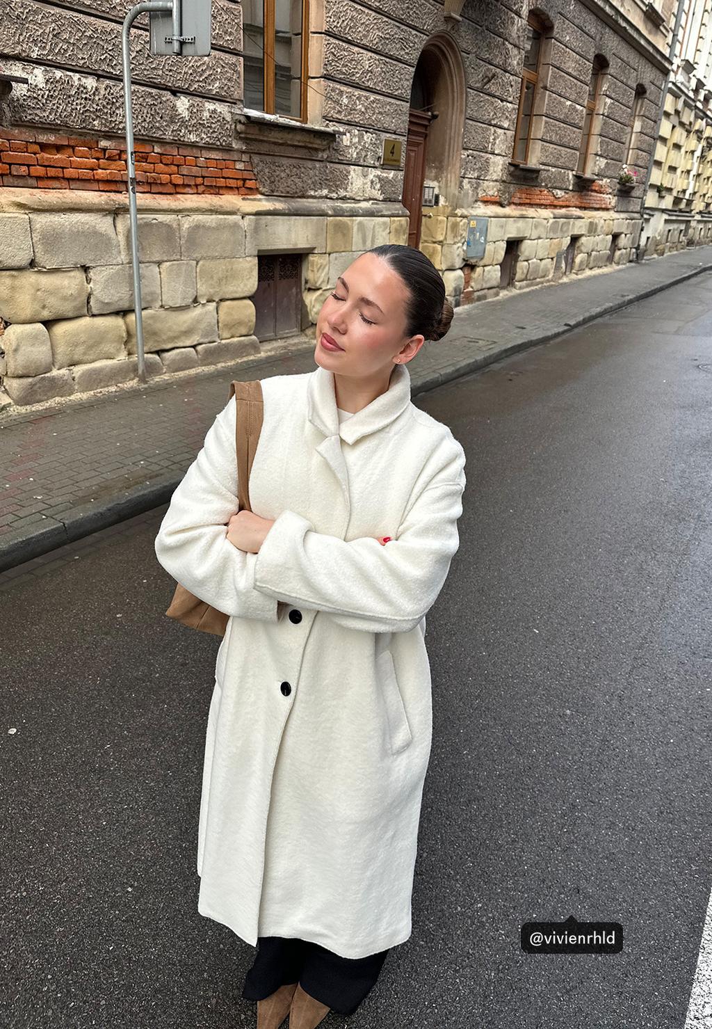 Μακρύ παλτό με εφέ προβατάκι