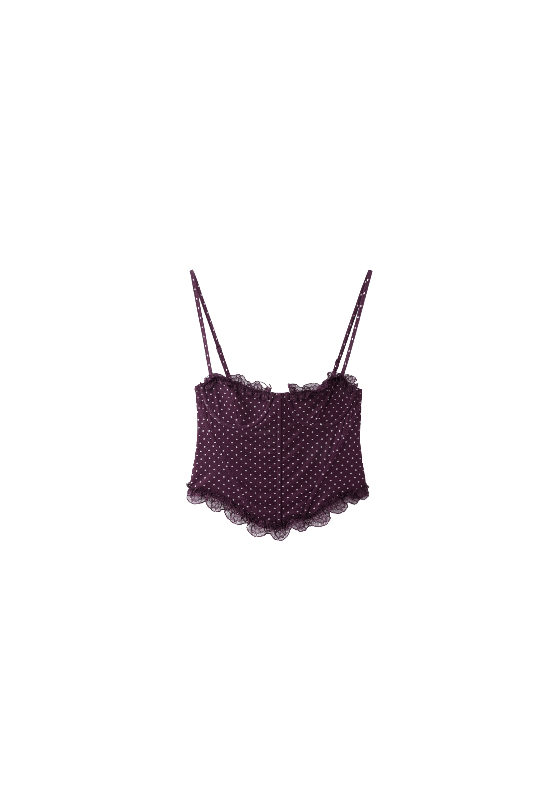 Fitted floral print cropped top — Purple